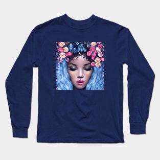 Blue Haired Fairy Long Sleeve T-Shirt